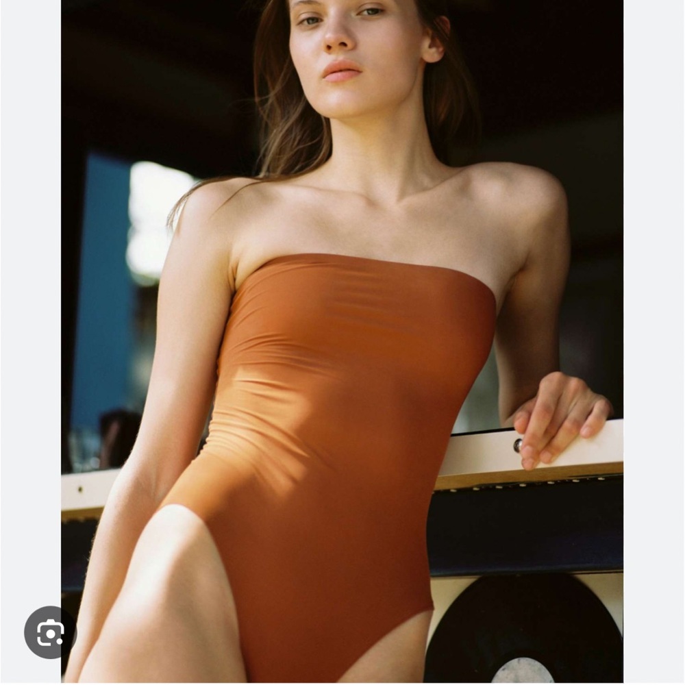 LIDO Rust Strapless One Piece Bathing Suit